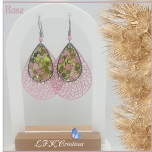 Rose boucles roses paillettes