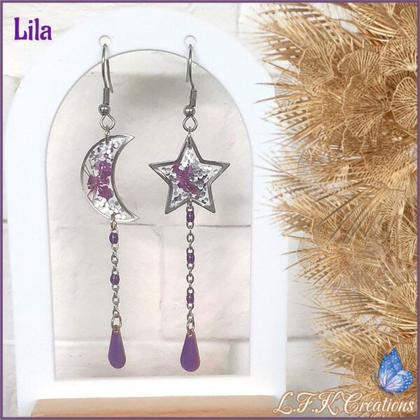 Lila boucles violettes et argentées