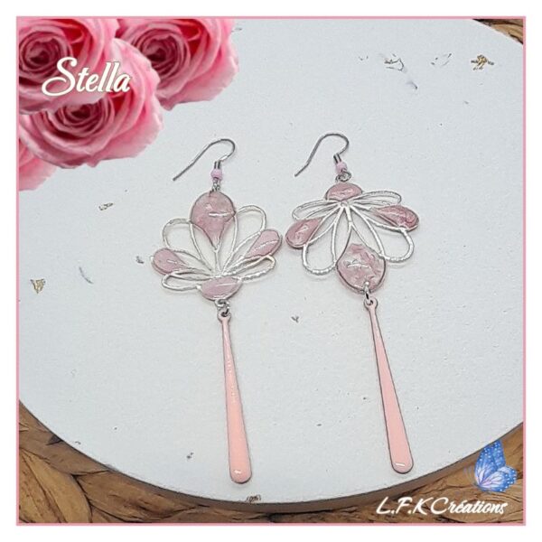 Stella boucles colorées et argentées rose