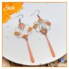 Stella boucles colorées et argentées orange