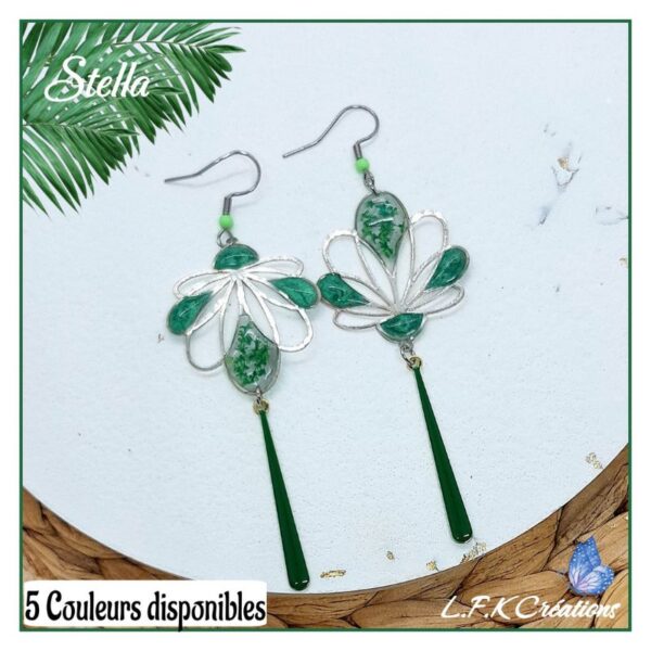 Stella boucles colorées et argentées 5 couleurs disponibles