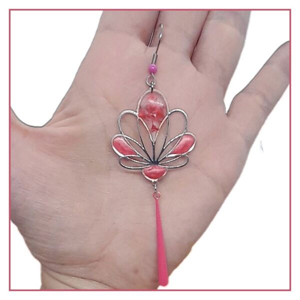Stella boucles argentées et rose fuchsia
