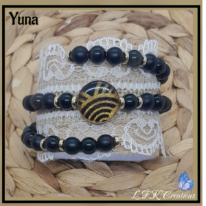 Yuna bracelet noir et doré