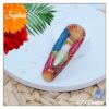 Sophia barrette colorée, bohème chic, tendances pour femmes et filles en tissu Japonais coloré et acier inoxydable or. Pièce unique.
