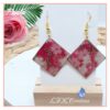 Paula boucles tissu rose Japonais et acier inoxydable or
