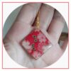 Paula boucles tissu rose Japonais et acier inoxydable or