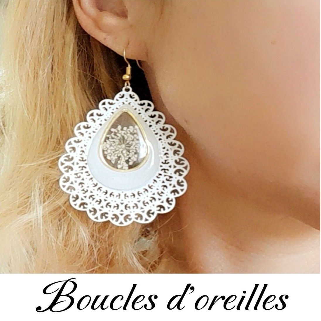 Boucles d'oreilles réalisées à la main en mini-série ou en pièce unique (hypoallergéniques).