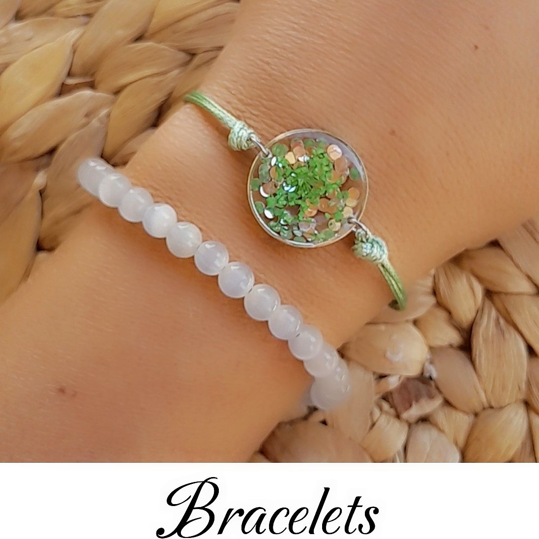 Bracelets ajustables, réalisés à la main en mini-série ou en pièce unique (hypoallergéniques).