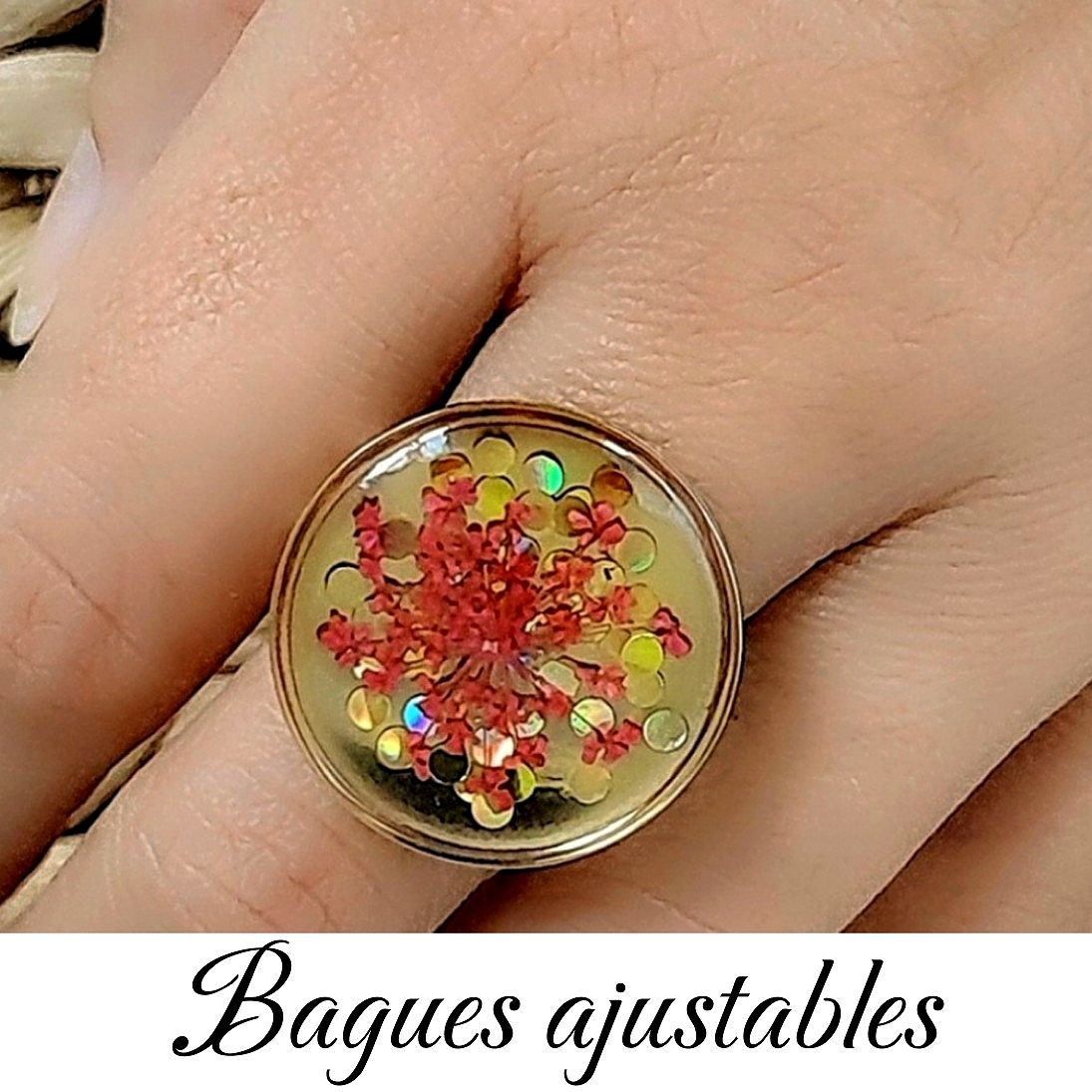 Bagues ajustables réalisées à la main en mini-série ou en pièce unique (hypoallergéniques).