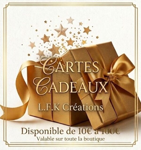 "Offrez la magie de l’artisanat ! Avec cette carte cadeau, laissez vos proches choisir leur coup de cœur parmi nos bijoux uniques en papier Washi, fleurs séchées ou pierres naturelles. C’est le cadeau idéal pour faire plaisir à coup sûr, sans risque de se tromper."