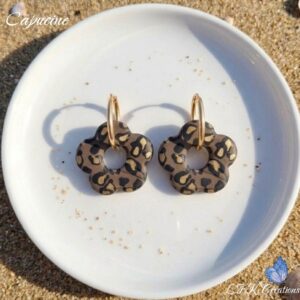 Capucine Créoles Réversibles Léopard Doré